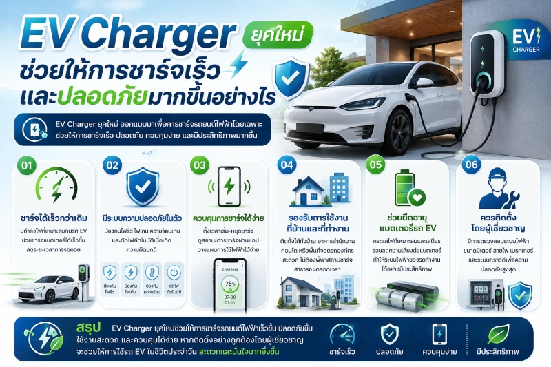 EV Charger ยุคใหม่ช่วยให้การชาร์จเร็วและปลอดภัยมากขึ้นอย่างไร