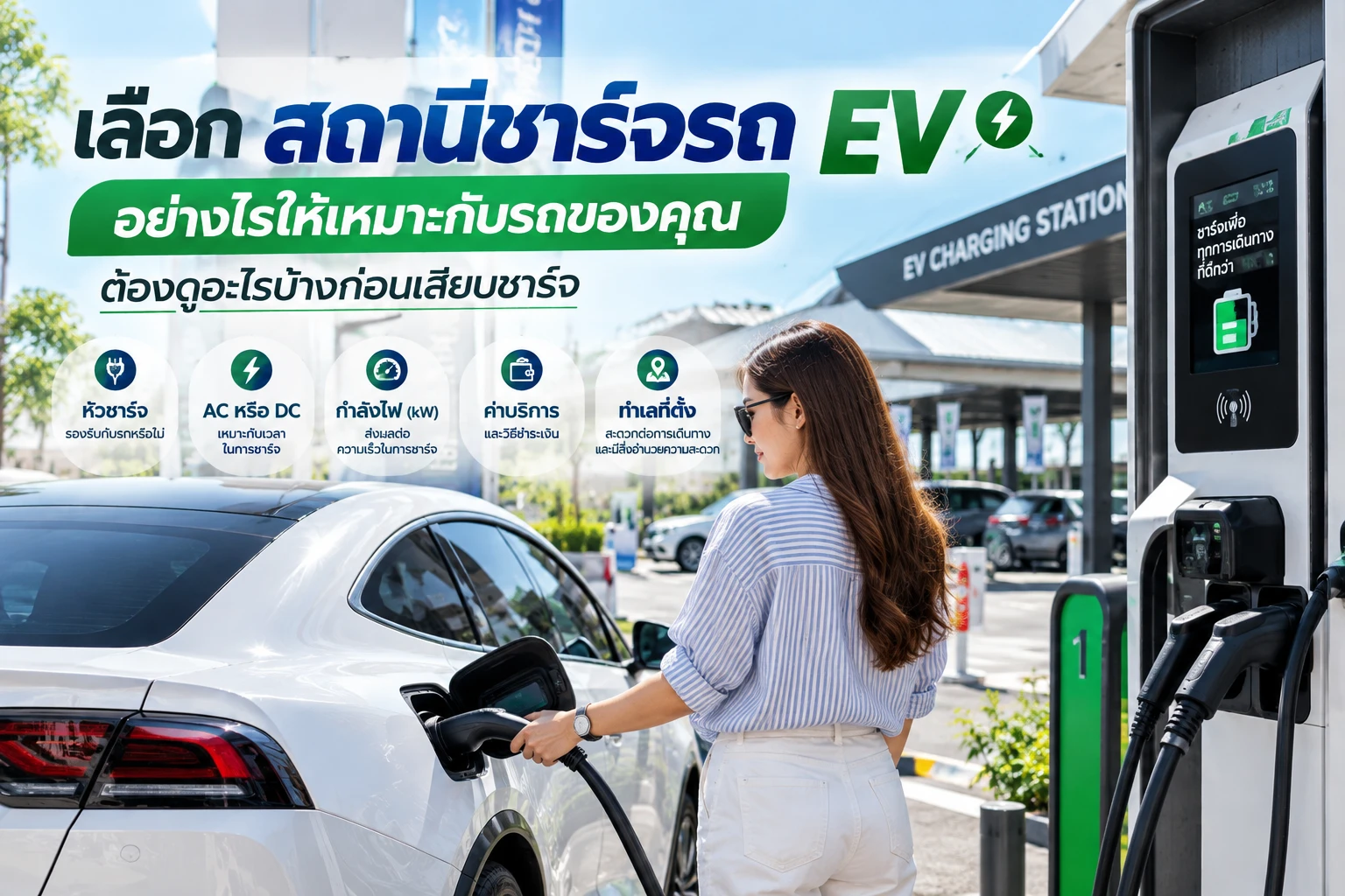 เลือกสถานีชาร์จรถ EV อย่างไรให้เหมาะกับรถของคุณ ต้องดูอะไรบ้างก่อนเสียบชาร์จ